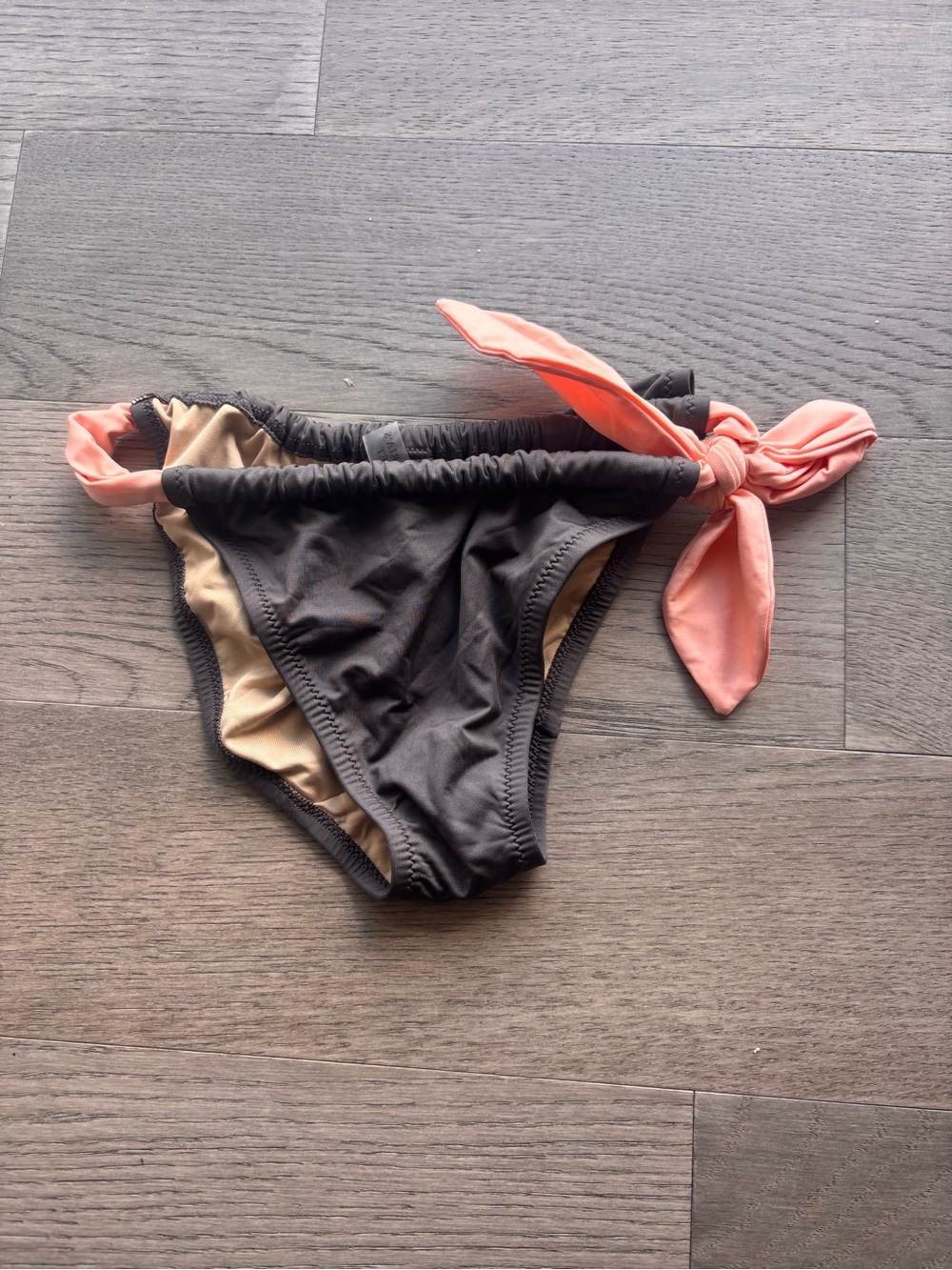 Victoria's Secret Black Bikini Bottom with Pink Tie